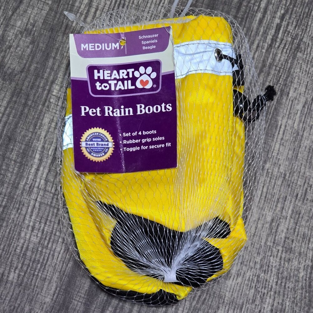 Heart To Tail Medium Dog Rain Boots Brand New